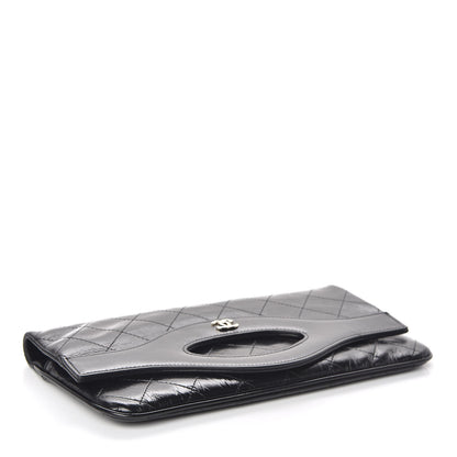 Chanel Shiny Crumpled Calfskin Small 31 Pouch Black 4 of 8