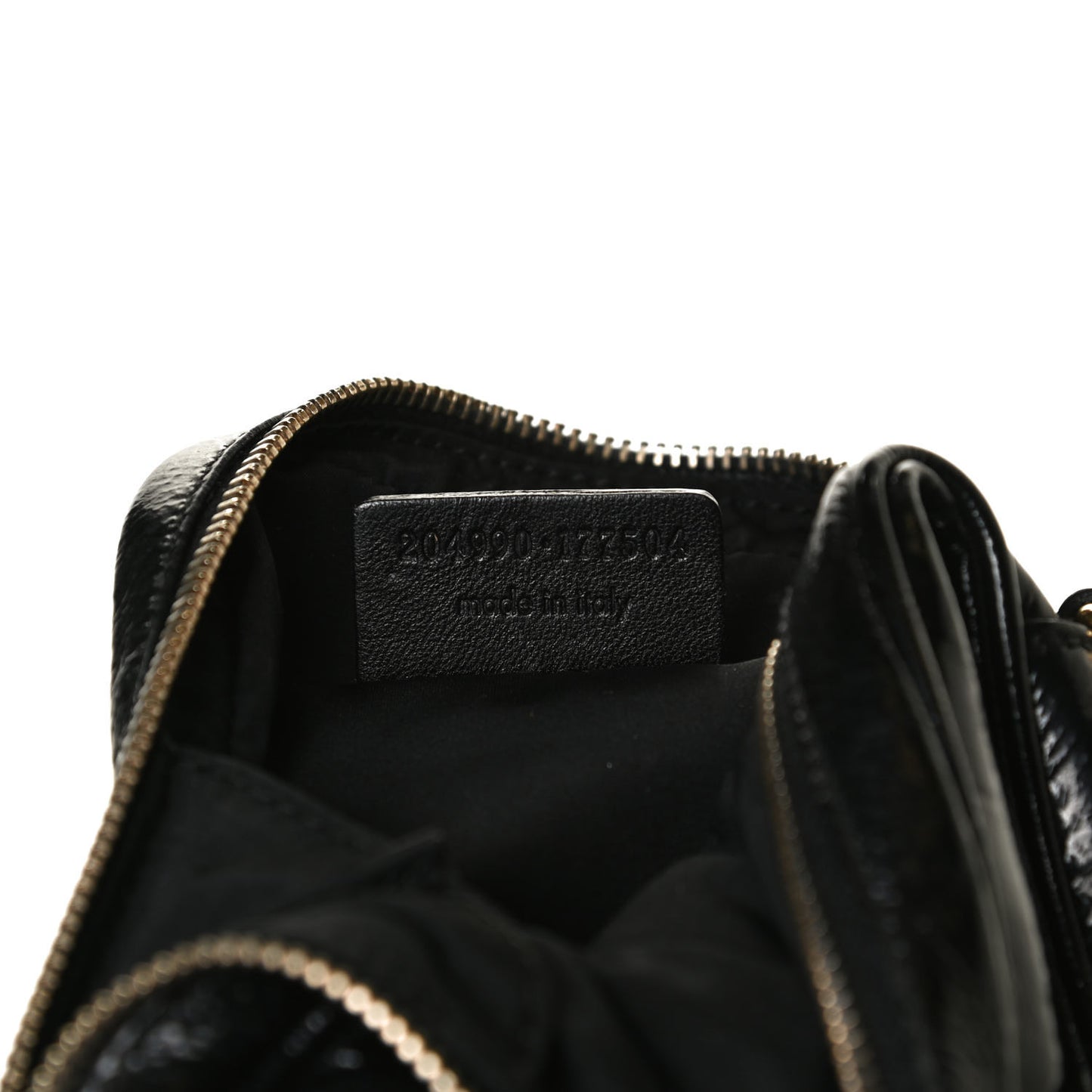 Textured Patent Monogram Mini Wristlet Black