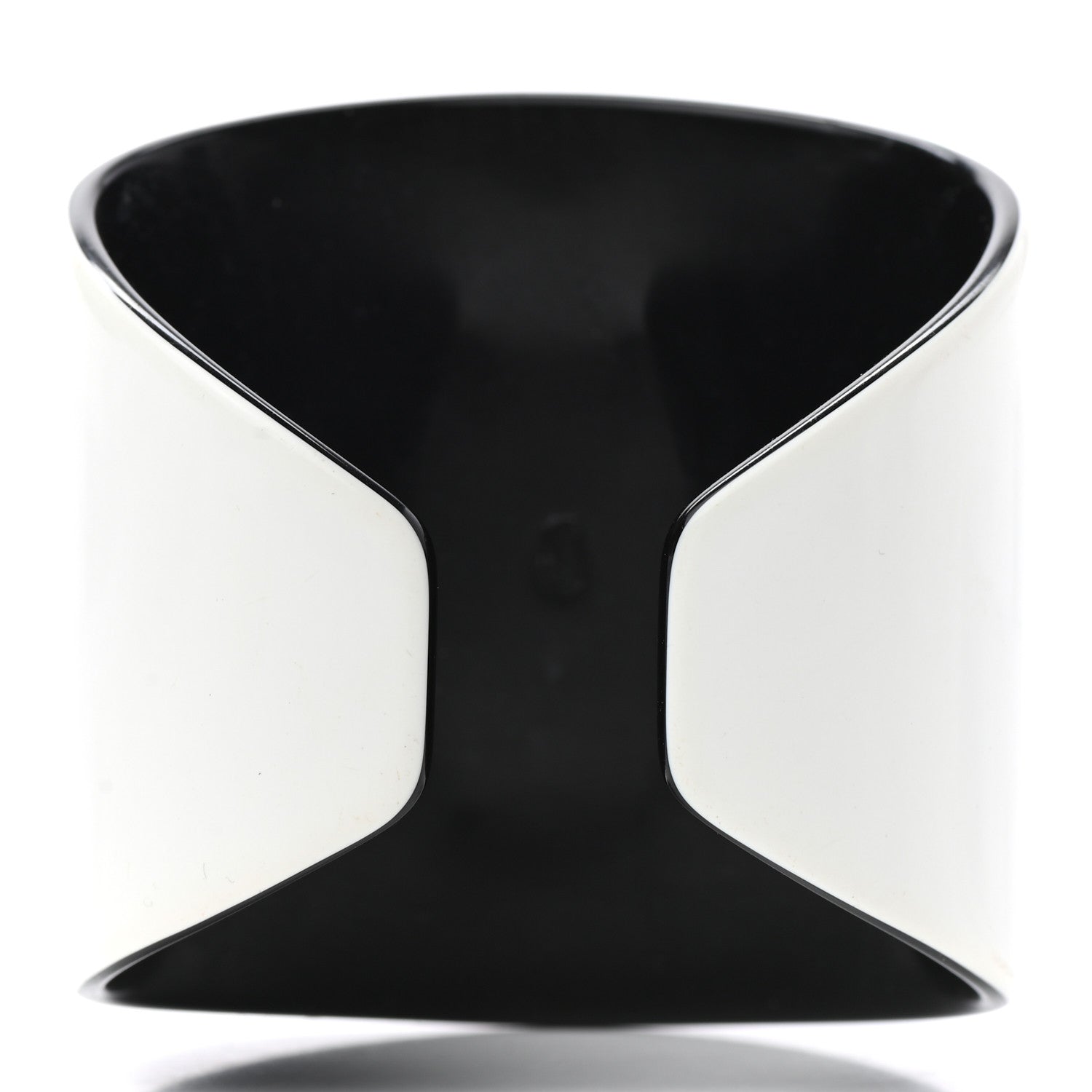 Chanel Resin CC Cuff White Black 3 of 4