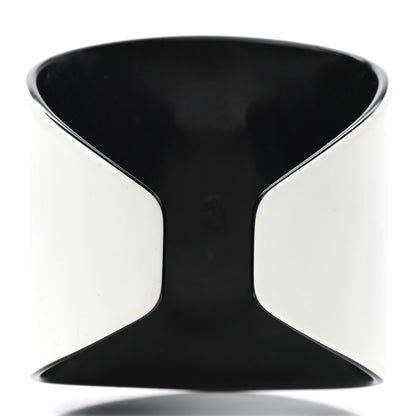 Chanel Resin CC Cuff White Black 3 of 4