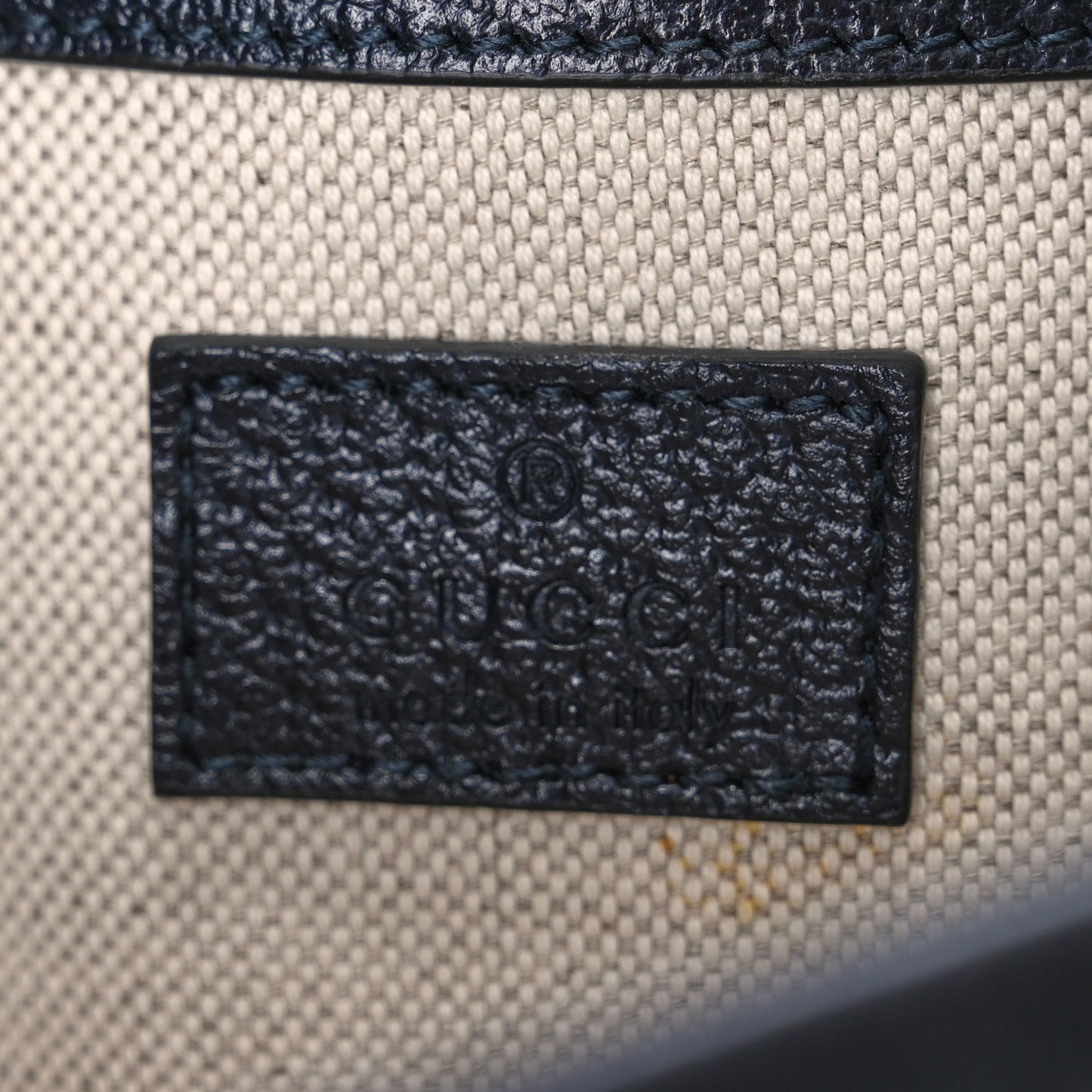 GG Supreme Monogram Web Small Ophidia Belt Bag 100 40 Beige Navy