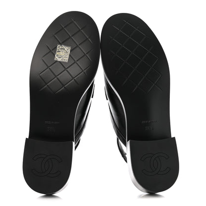 Chanel Glazed Calfskin CC Slingback Flats 38.5 Black 6 of 12