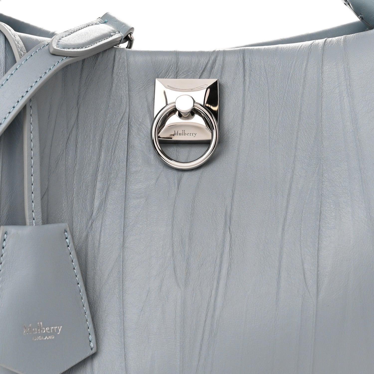 Mulberry Crinkled Calfskin Small Iris Tote Cloud 8 of 11