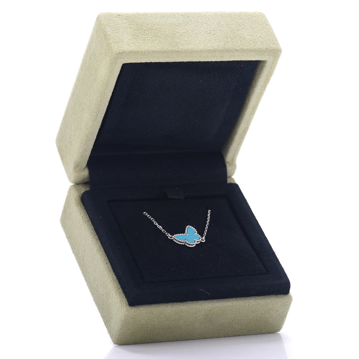 18K White Gold Turquoise Sweet Alhambra Butterfly Bracelet