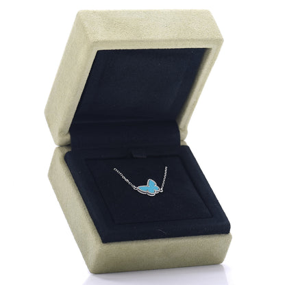 Van Cleef & Arpels 18K White Gold Turquoise Sweet Alhambra Butterfly Bracelet 5 of 5