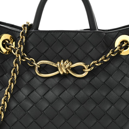 Bottega Veneta Nappa Intrecciato Small Andiamo With Chain Shoulder Bag Black 7 of 10