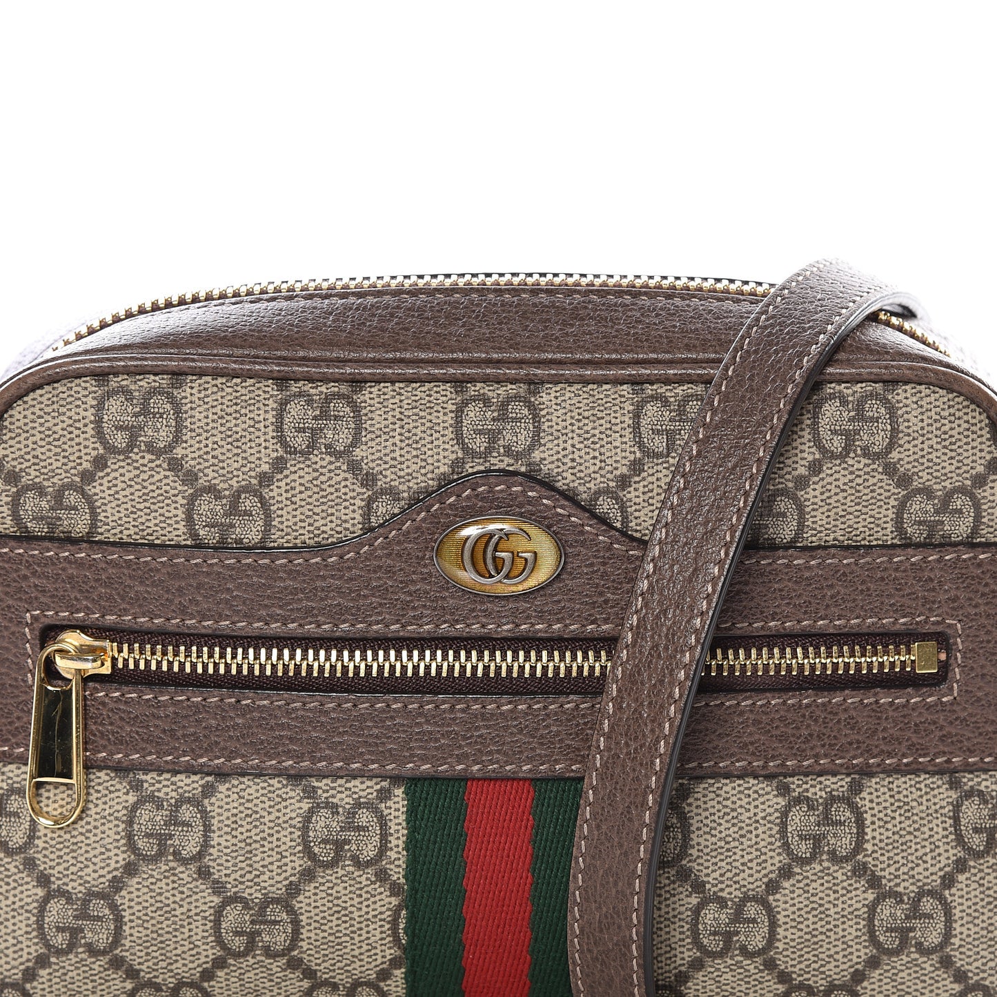 GG Supreme Monogram Web Mini Ophidia Shoulder Bag Brown