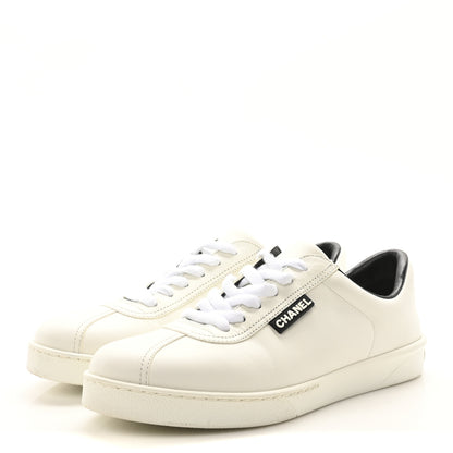 Chanel Calfskin CC Womens Sneakers 39 White 4 of 8