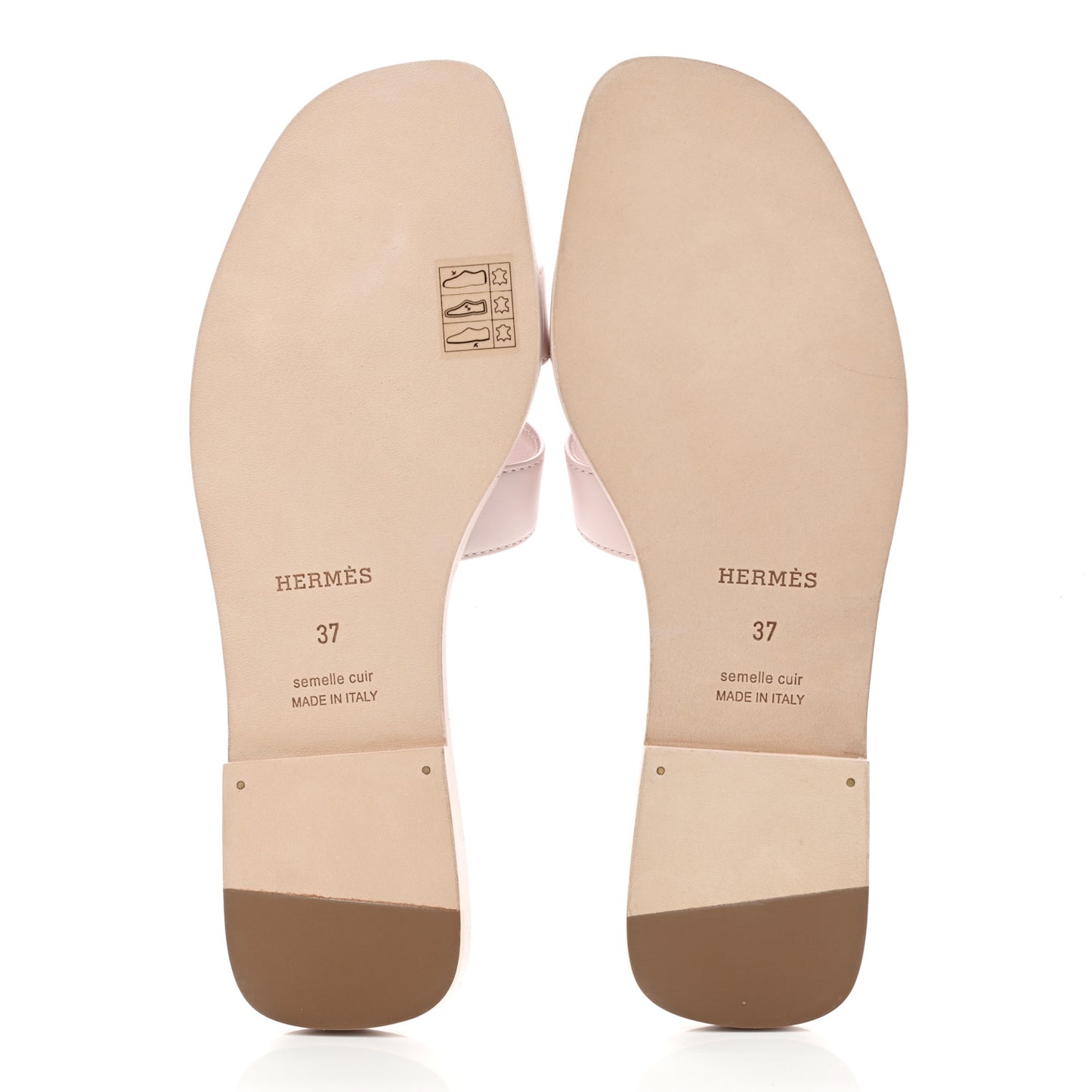 Box Calfskin Oran Sandals 37 Rose Pale