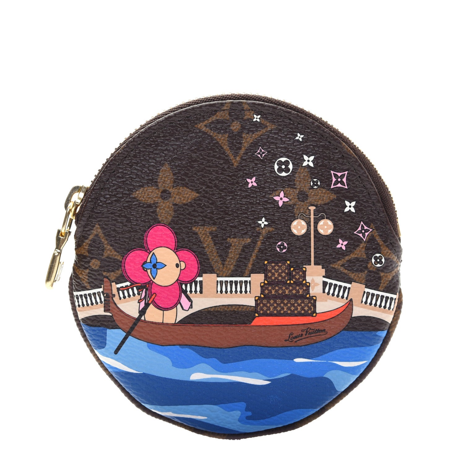 Louis Vuitton Monogram 2019 Christmas Animation Round Coin Purse Blue 1 of 9