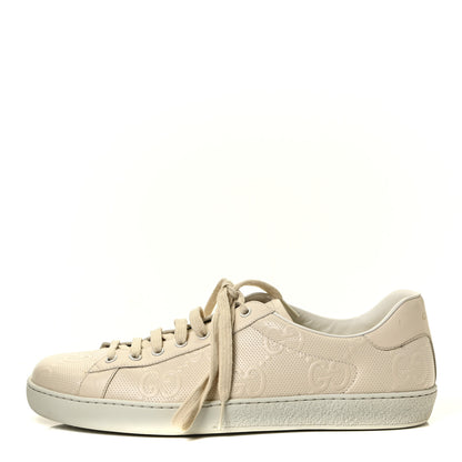 Gucci Calfskin GG Tennis Embossed Mens Ace Sneakers 10.5 Mystic White 1 of 8