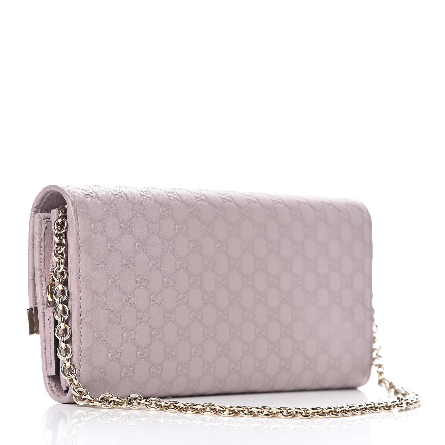 Soft Microguccissima Dice Chain Wallet Mauve