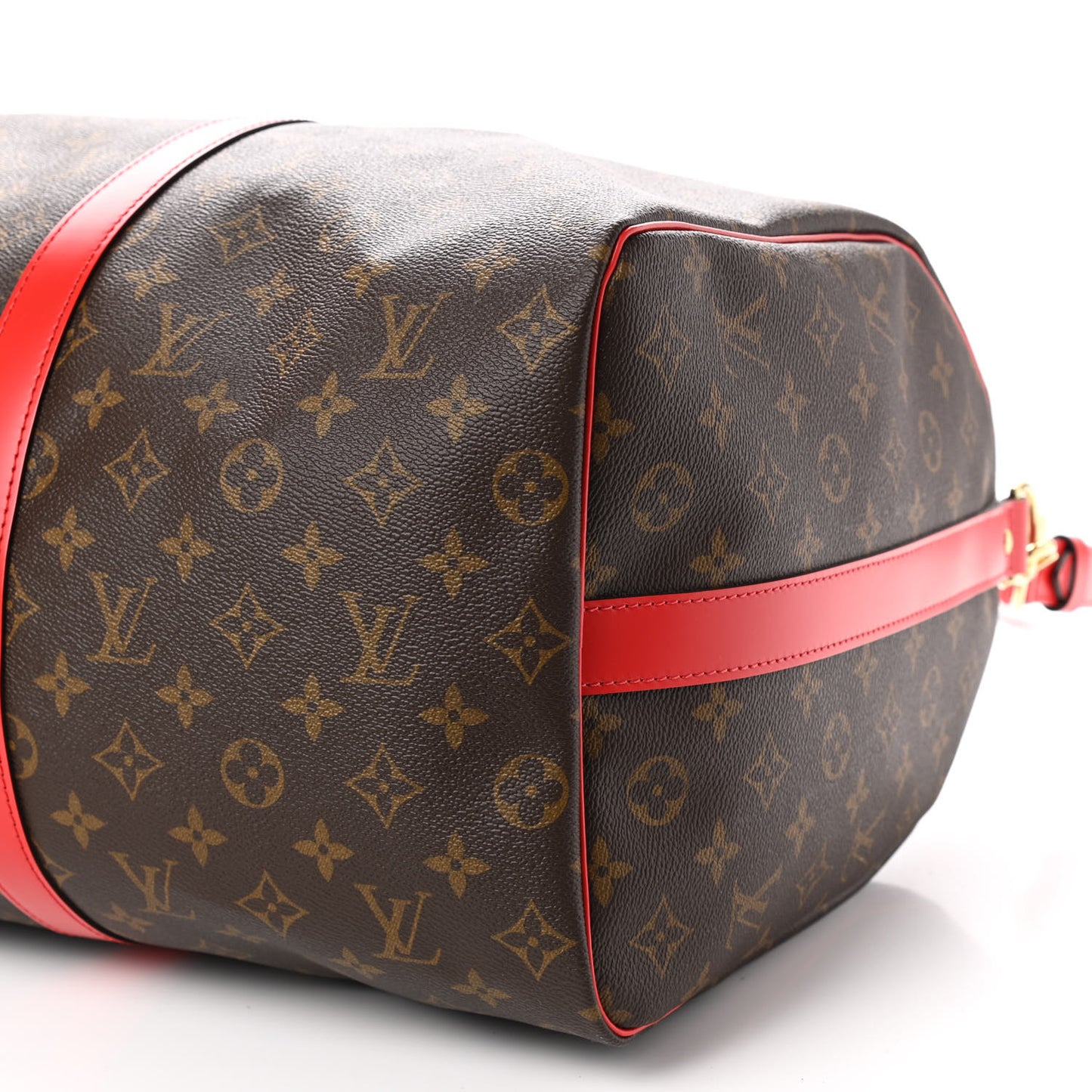 Calfskin Monogram Keepall Bandouliere 50 Coquelicot
