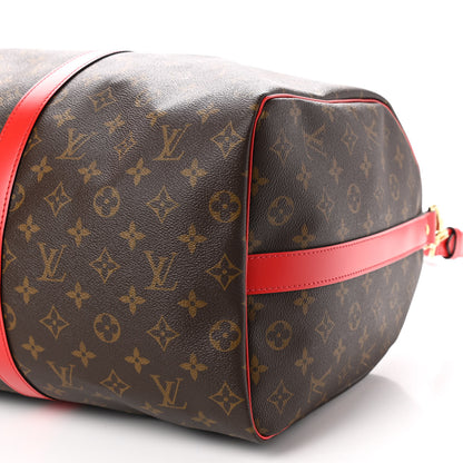 Louis Vuitton Calfskin Monogram Keepall Bandouliere 50 Coquelicot 8 of 8
