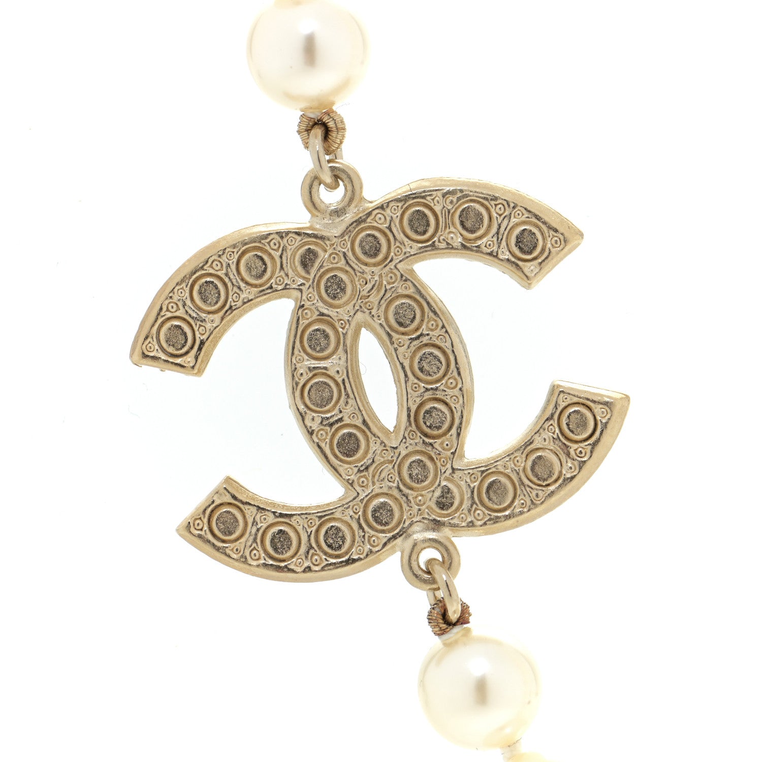 Chanel Pearl CC 100th Anniversary Necklace Light Gold 13 of 14