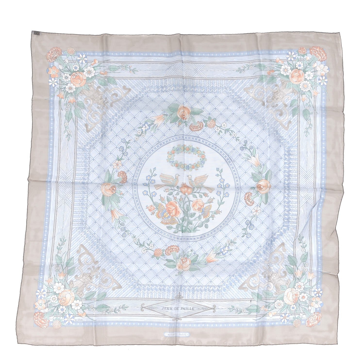 Hermes Silk Jeux De Paille 90 Scarf 1 of 5