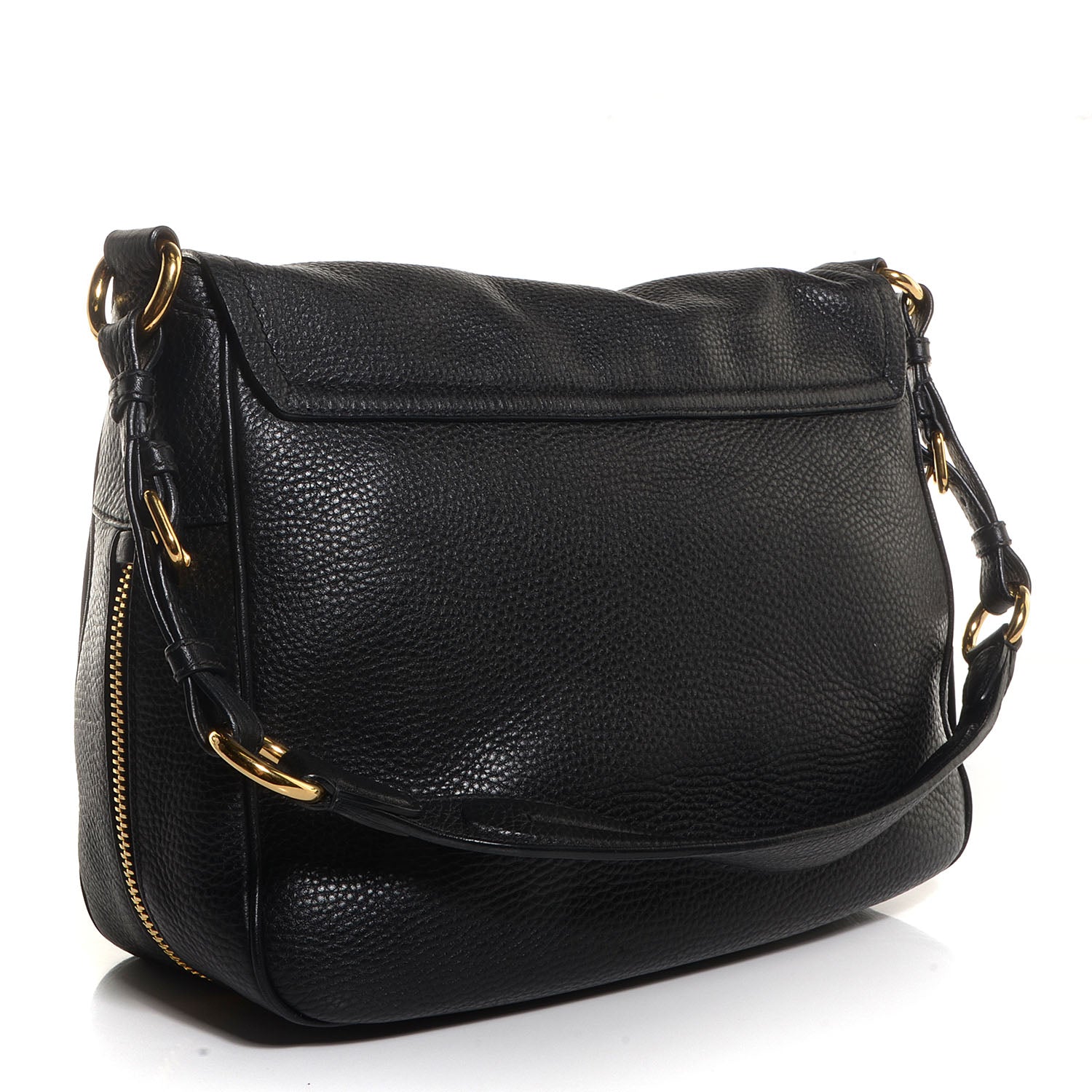Prada Vitello Daino Shoulder Flap Bag Nero Black 3 of 10