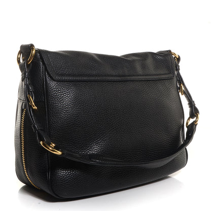 Prada Vitello Daino Shoulder Flap Bag Nero Black 3 of 10