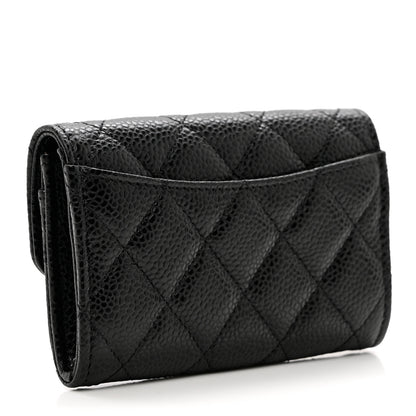 Chanel Caviar Quilted Flap Card Holder Wallet Black 3 of 9