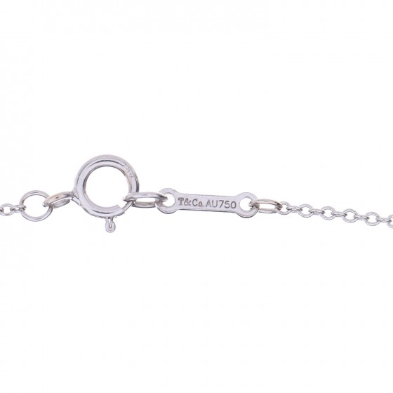 18K White Gold Diamond Mini Paloma Picasso Loving Heart Pendant Necklace