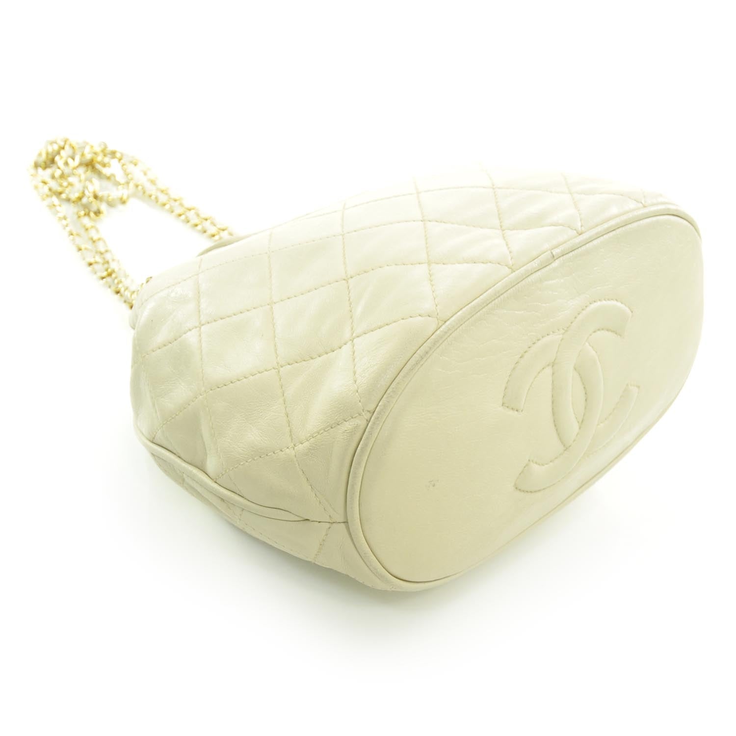 Chanel Quilted Lambskin Tassel Shoulder Bag Light Beige 4 of 9