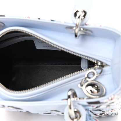 Christian Dior Lambskin Cannage Floral Printed Medium Lady Dior Light Blue 7 of 9