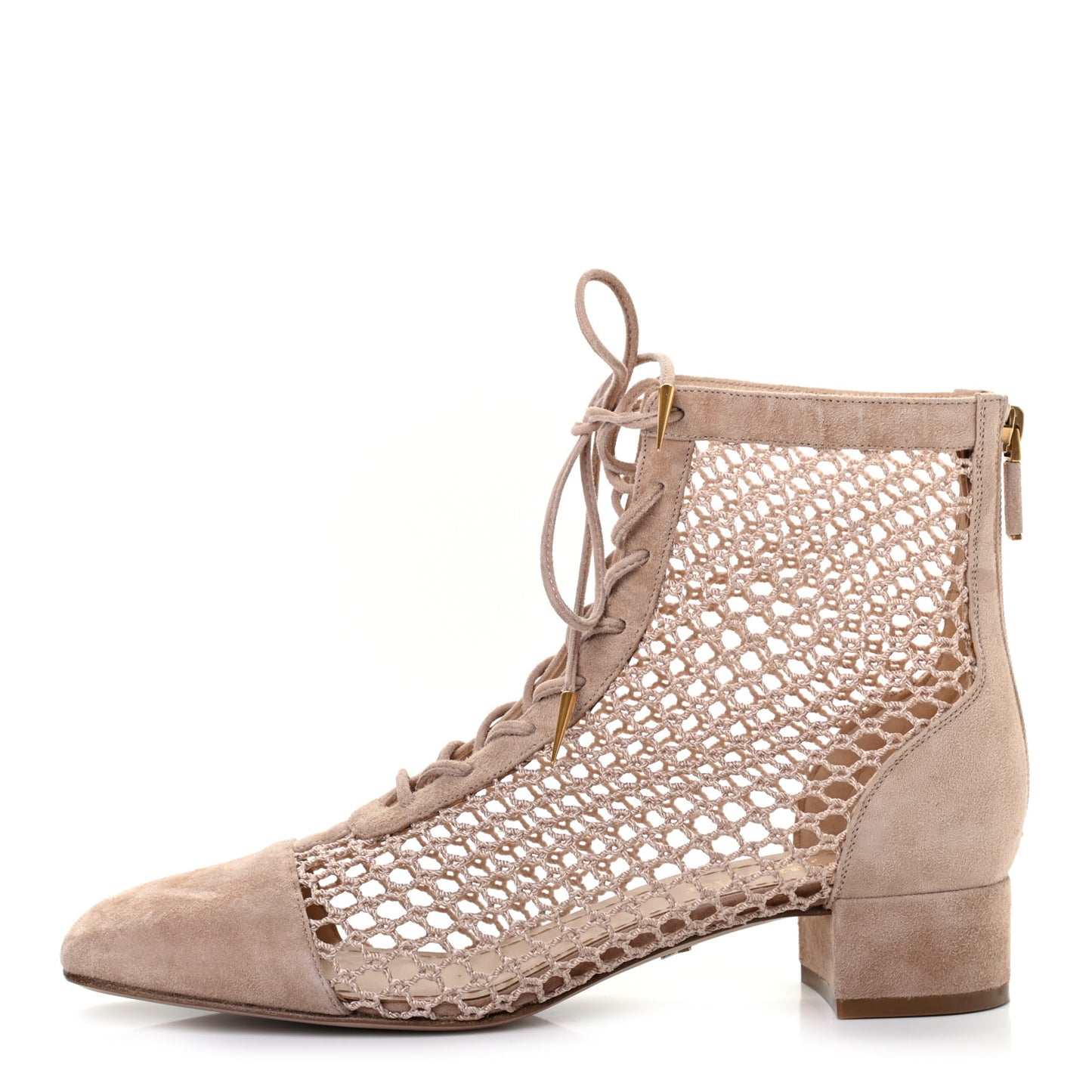 Suede Resille Naughtily-D 30mm Ankle Boots 38 Nude