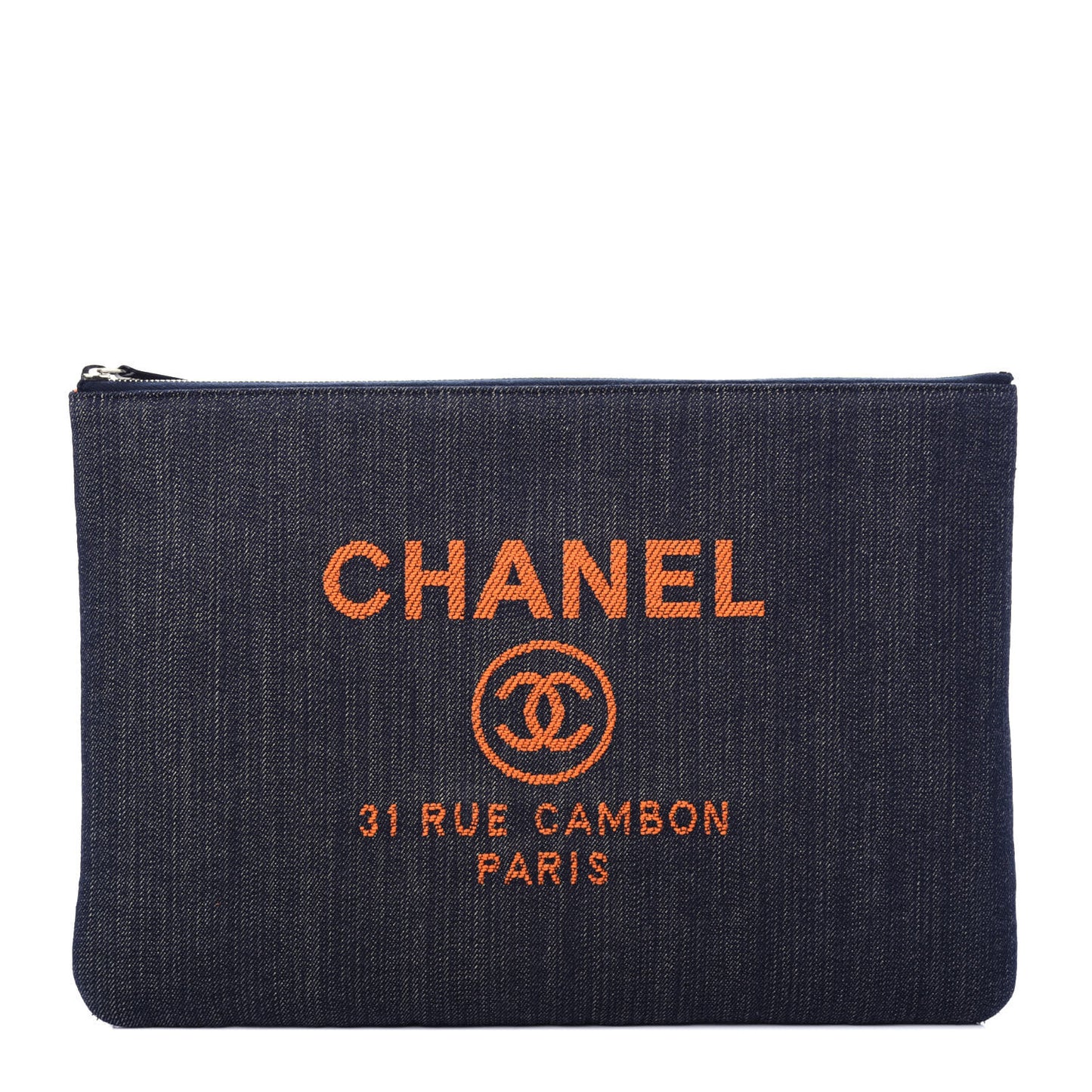 Denim Medium Deauville Pouch Blue Orange