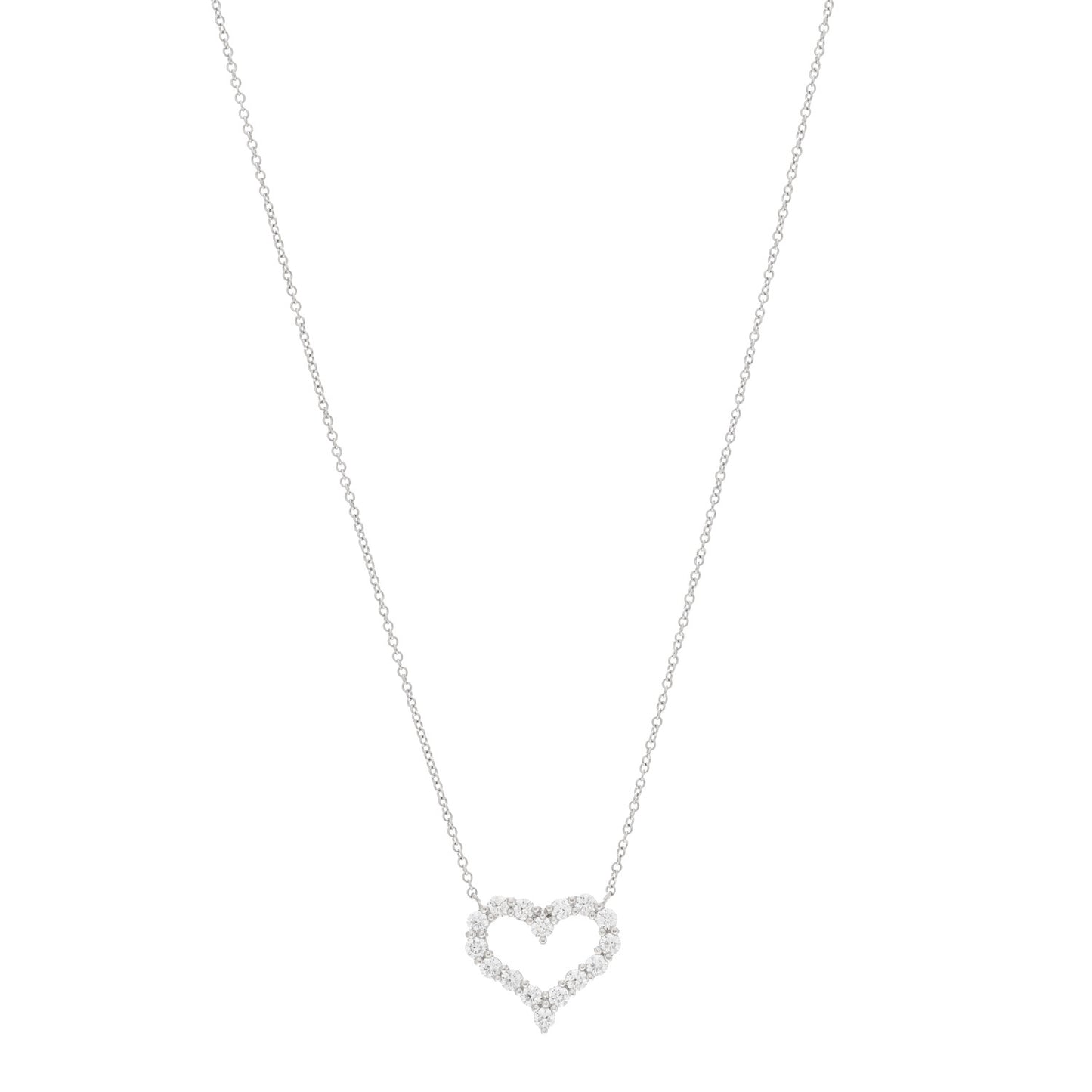 Platinum Diamond Small Heart Pendant Necklace
