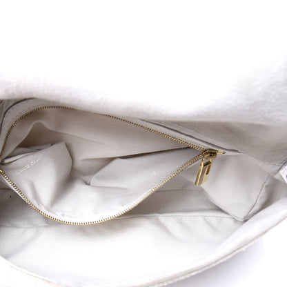 Fendi Linen Embroidered Baguette Beige White 4 of 11