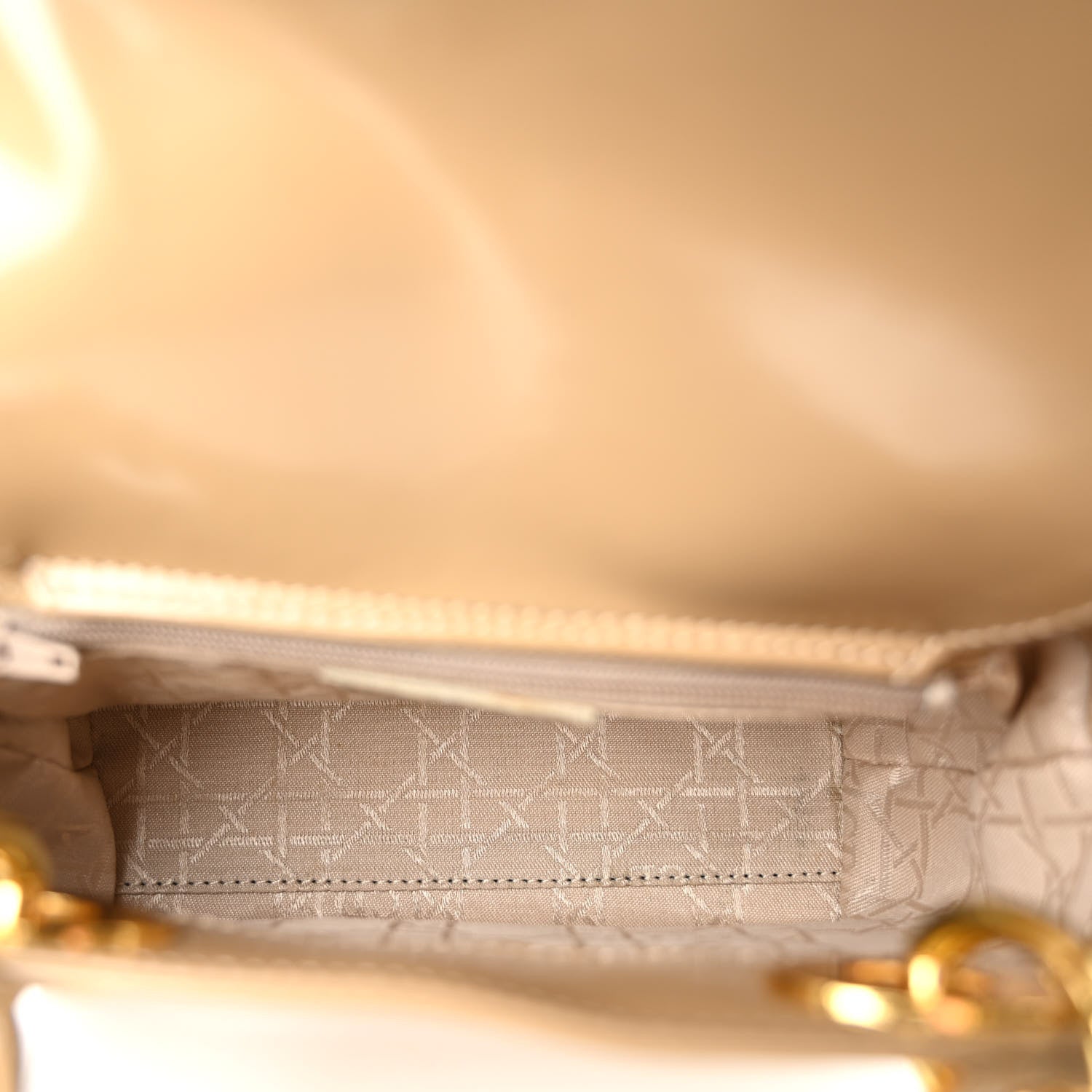 Christian Dior Patent Mini Lady Dior Beige 6 of 10