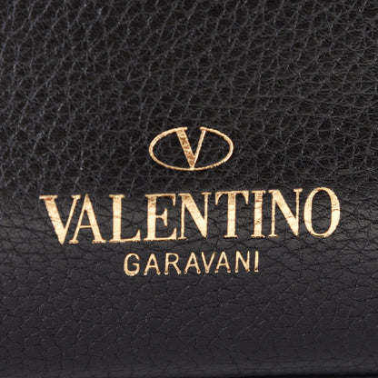 Valentino Garavani Pebbled Calfskin Small Rockstud Single Handle Flap Bag Black 11 of 11