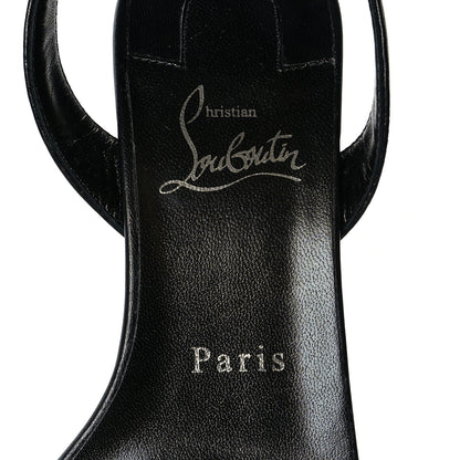 Christian Louboutin Calfskin O Marilyn 85 Slingback Sandals 38 Black 7 of 7