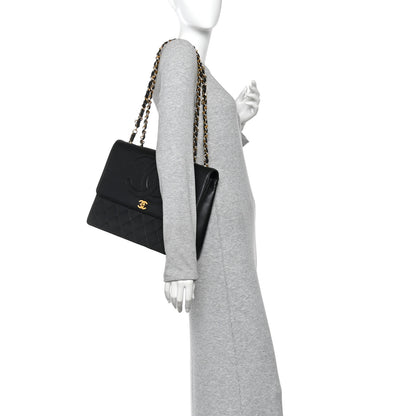 Chanel Lambskin Quilted CC Maxi Jumbo Single Flap Black 2 of 14