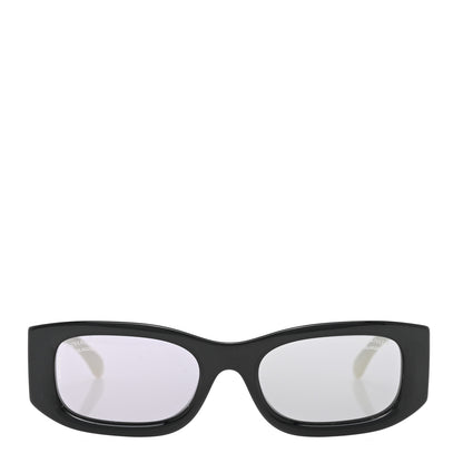 Chanel Acetate Rectangle Sunglasses 5525 Black White 3 of 8