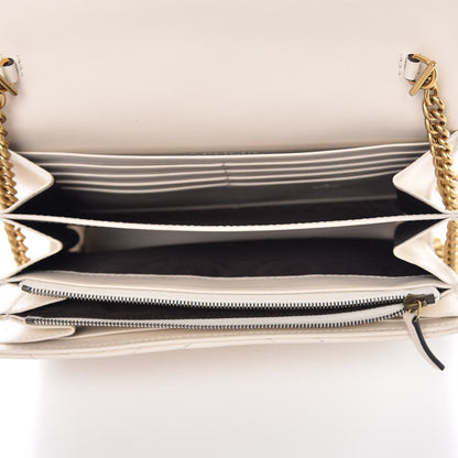 Gucci Calfskin Matelasse GG Marmont Chain Wallet Mystic White 5 of 7