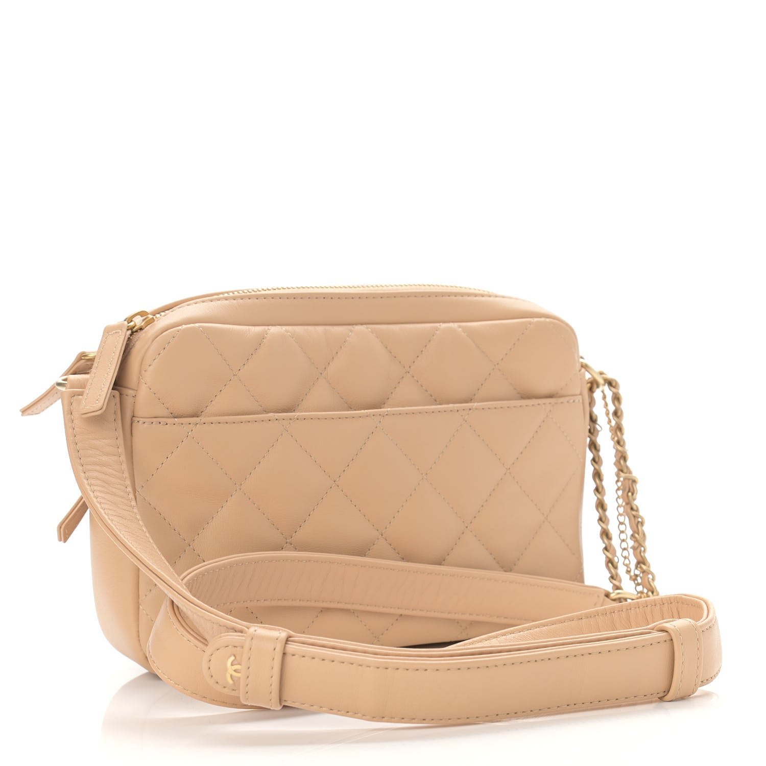 Chanel Calfskin Quilted Small Camera Case Beige 3 of 9