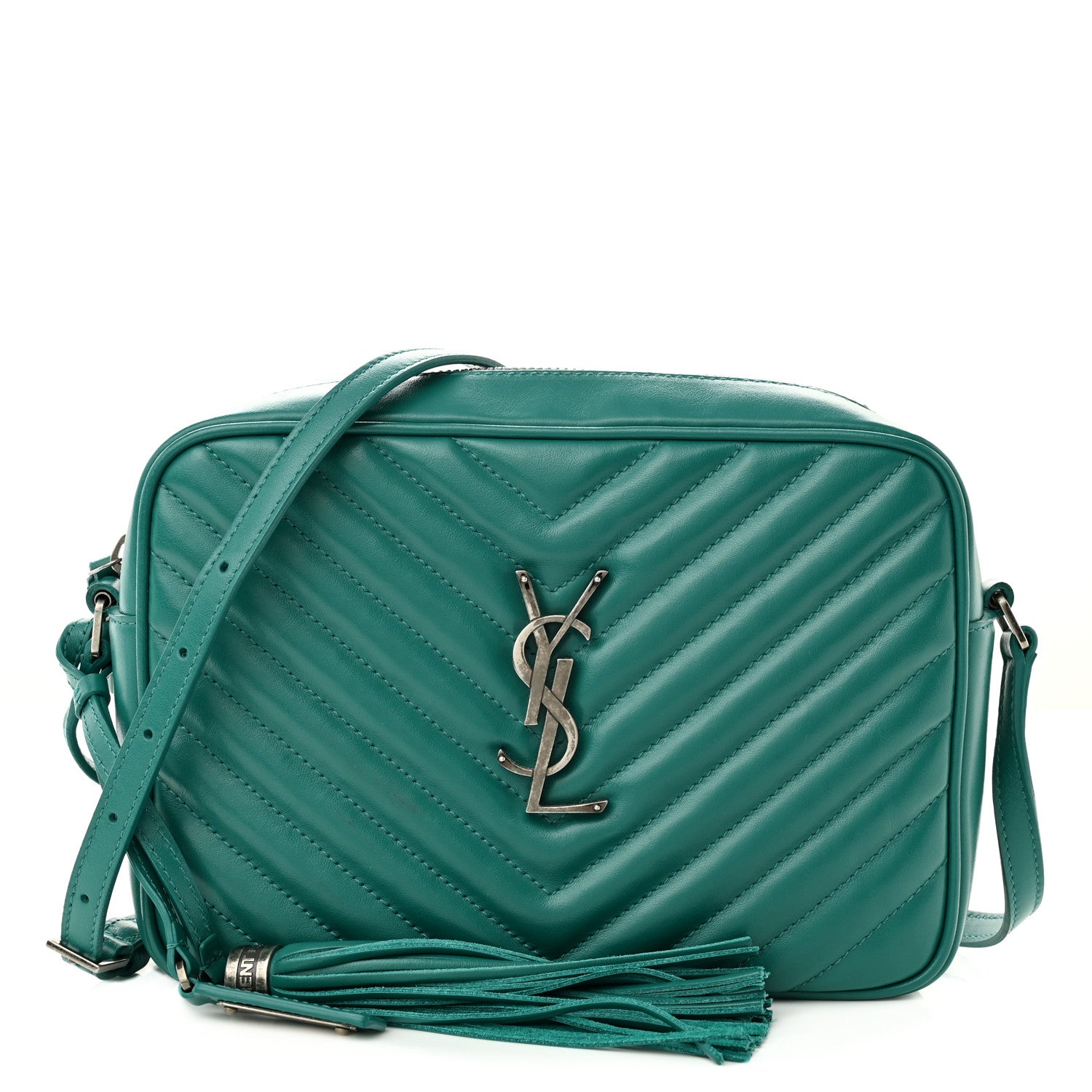 Saint Laurent Calfskin Matelasse Monogram Lou Camera Bag Green 1 of 16