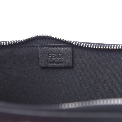 Fendi Vitello Dolce Shearling Lightbulb Zip Around Pouch Black Bubblegum 7 of 8