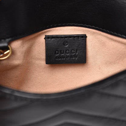 Gucci Calfskin Matelasse Super Mini GG Marmont Shoulder Bag Black 6 of 12