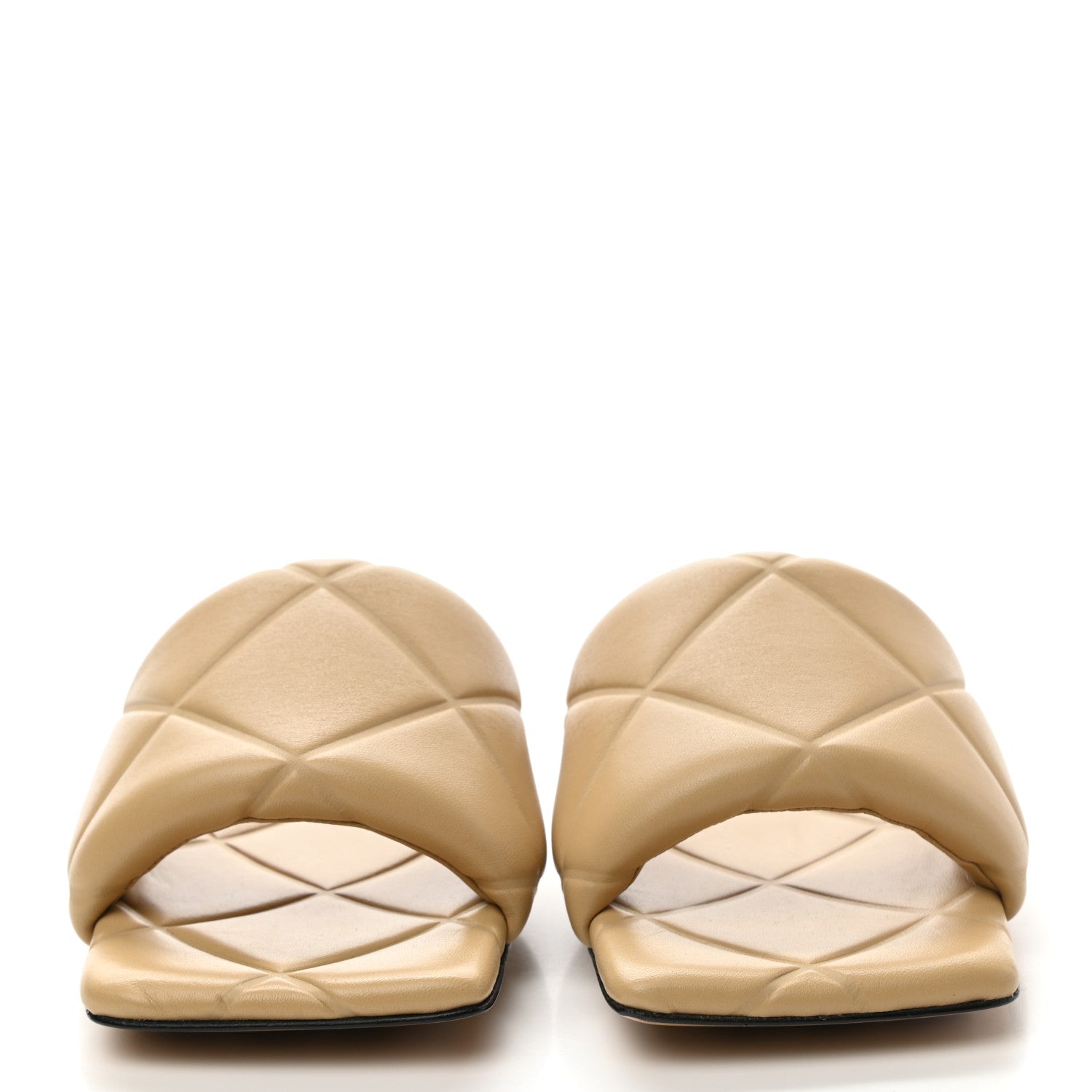 Bottega Veneta Nappa Quilted Rubber Lido Flat Sandals 37 Cane Sugar 2 of 7