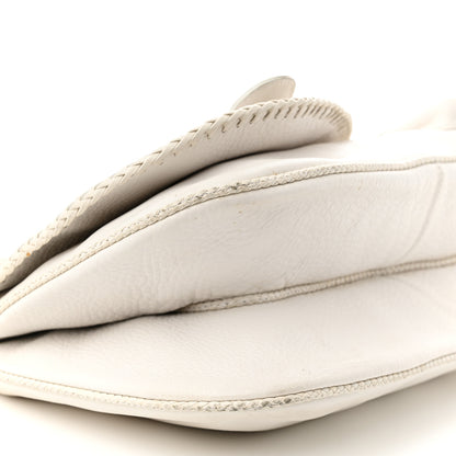 Christian Dior Calfskin Braided Gaucho Double Saddle Bag White 9 of 21