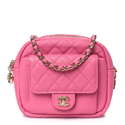 Chanel Caviar Quilted CC Day Camera Case Pink 1 of 8