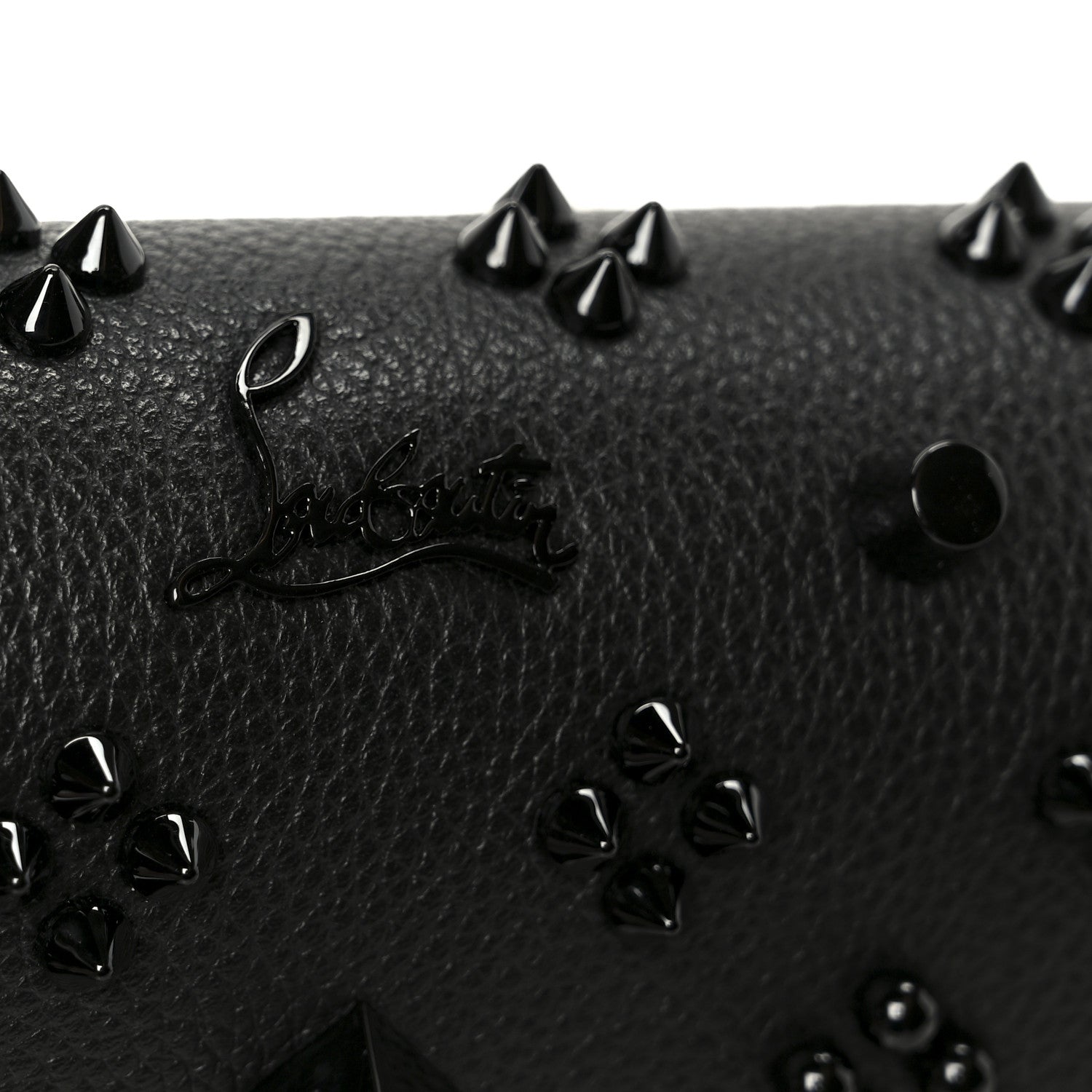 Christian Louboutin Calfskin Spikes Loubinthesky Paloma Clutch Black 8 of 11