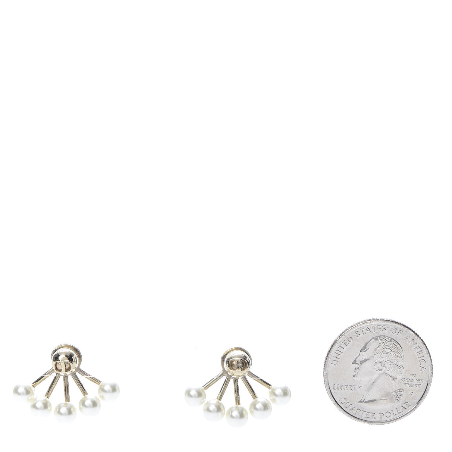 Christian Dior Pearl Petit CD Earrings Gold 2 of 5