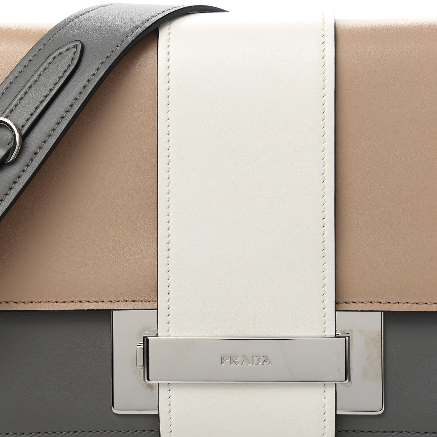City Calf Plex Ribbon Bag Cammeo Bianco Marmo