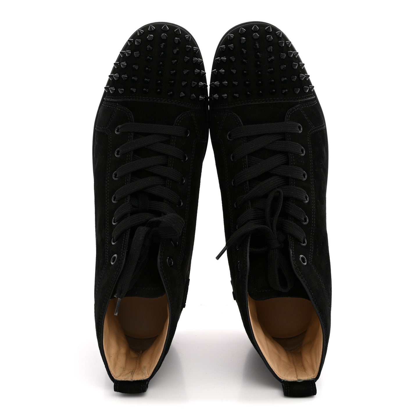 Suede Mens Lou Spikes Flat Sneakers 45.5 Black
