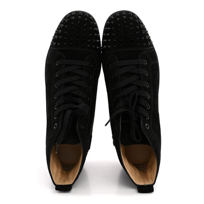 Christian Louboutin Suede Mens Lou Spikes Flat Sneakers 45.5 Black 2 of 10