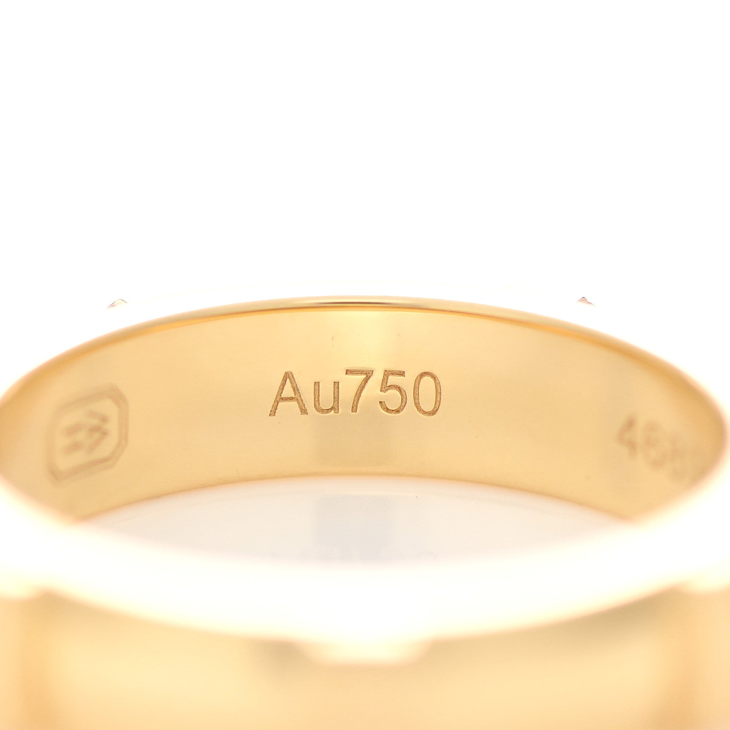 Harry Winston 18K Yellow Gold Diamond HW Logo Single Diamond Band Ring 53 6.25 5 of 7