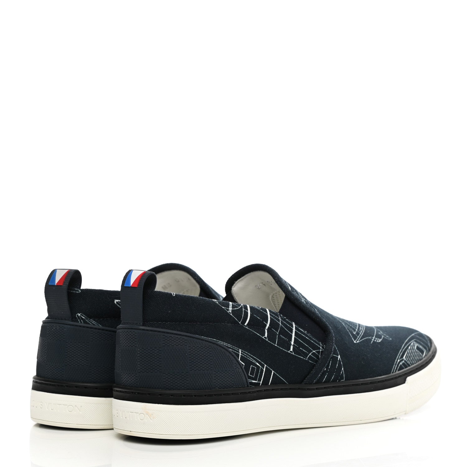 Louis Vuitton Canvas Victory Boats Slip On Sneakers 8 Pacific Blue 4 of 10